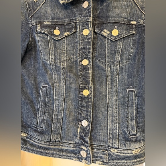 Anthropologie Pilcro and the Letterpress Distressed Denim Jacket Size Small - Picture 4 of 9